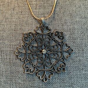 Vtg Antiqued Silver-tone Necklace